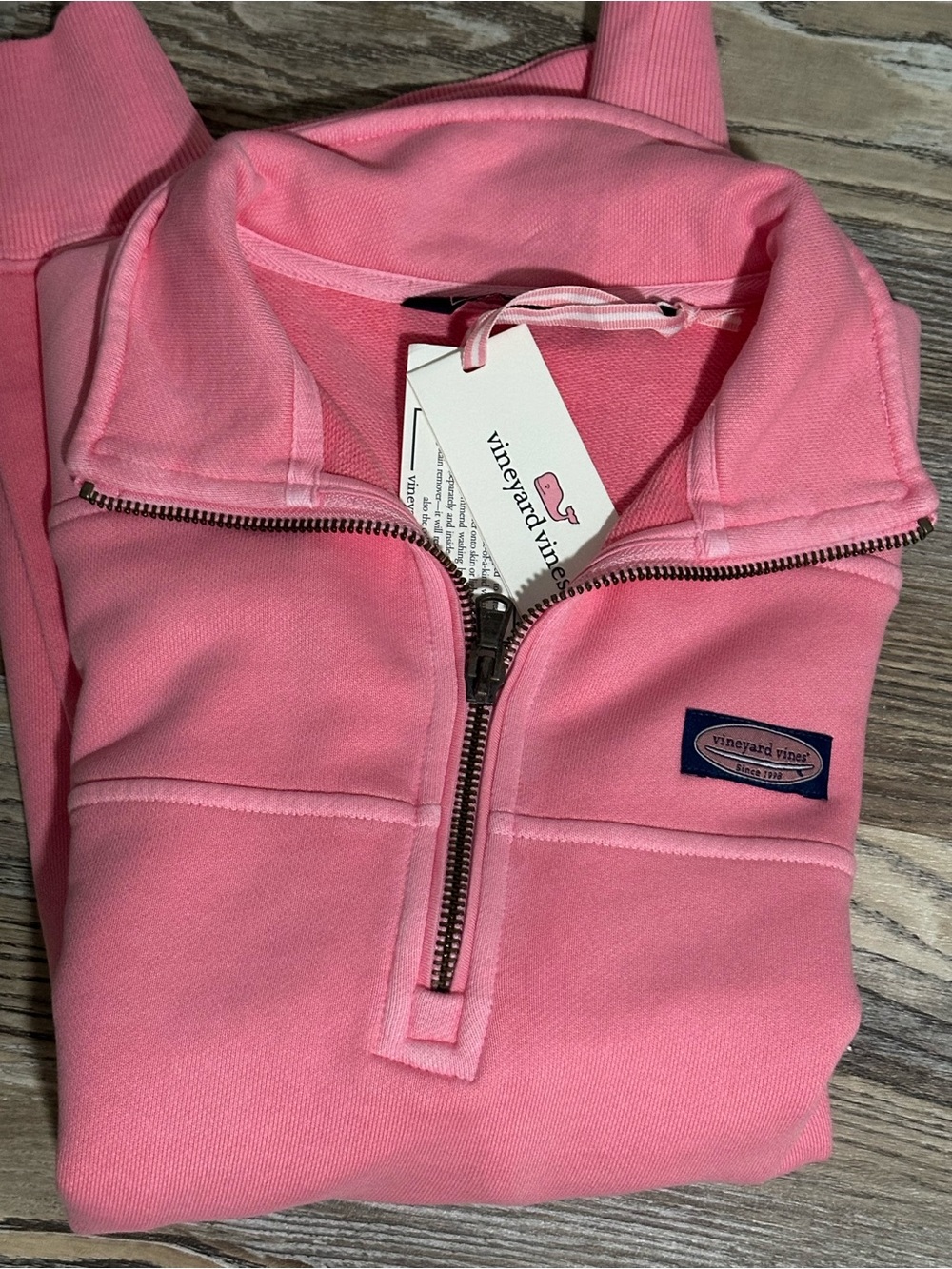 Vineyard Vines Cotton Quarter-Zip Sweater in Bubblegum Pink